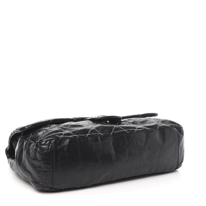 Chanel Glazed Goatskin Double Contrast Stitch Flap Black 3 of 9