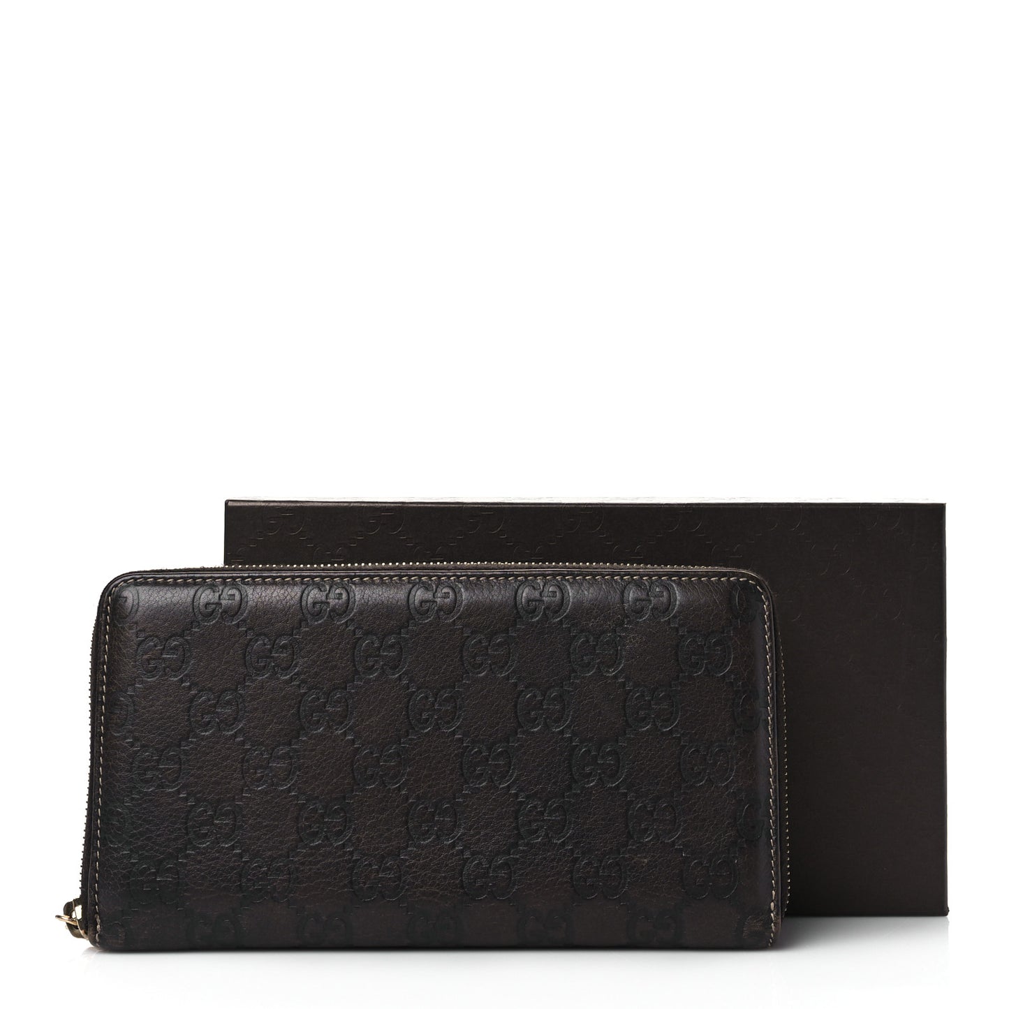 Guccissima Bamboo Tassel Zip Around Wallet Brown