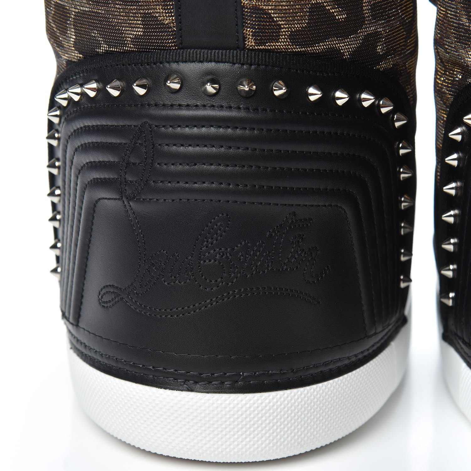 Christian Louboutin Calfskin Lurex Leopard After Snow Mens Flat Boots 43 Black 7 of 9