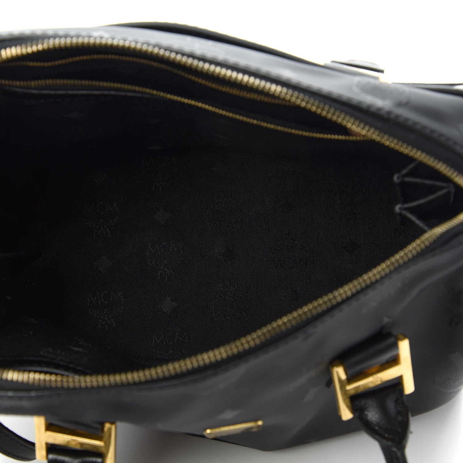 MCM Nylon Monogram Boston Bag Black 5 of 13