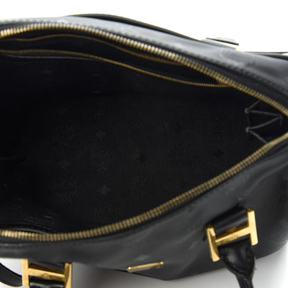 MCM Nylon Monogram Boston Bag Black 5 of 13