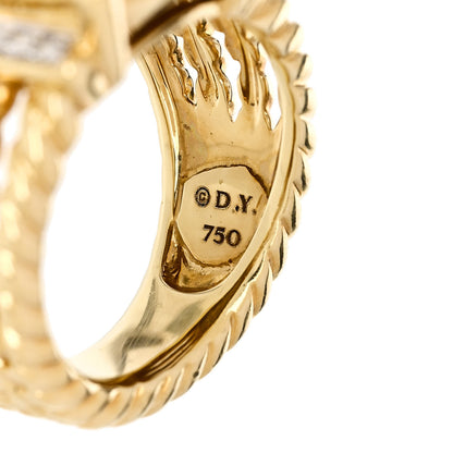David Yurman 18K Yellow Gold Diamond 16mm Wheaton Ring 52 6 5 of 5