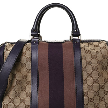 Gucci Monogram Vintage Web Medium Boston Dark Purple 10 of 12