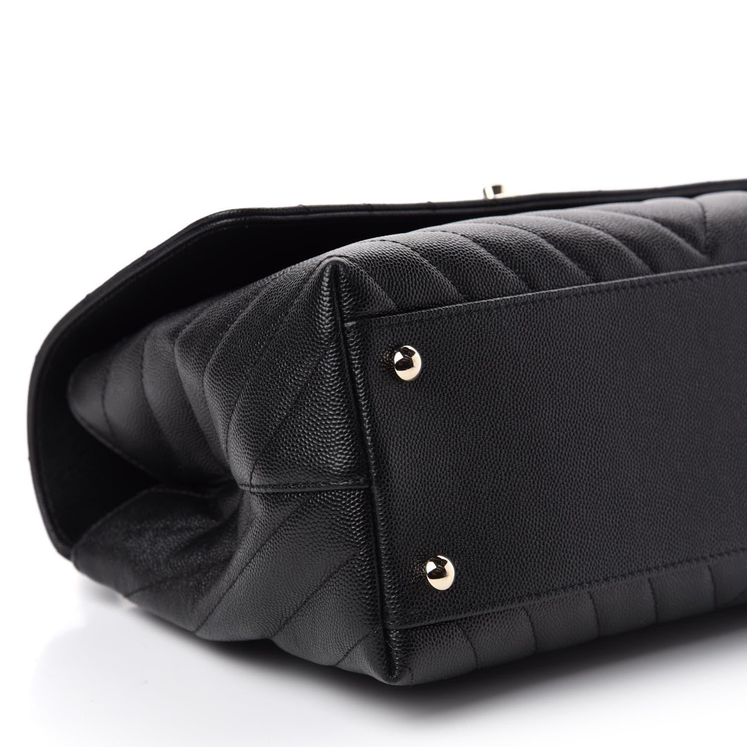 Chanel Caviar Chevron Quilted Small Coco Handle Flap Black 7 of 11