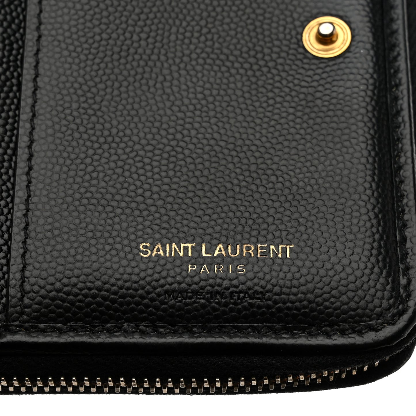 Grain De Poudre Matelasse Chevron Monogram Compact Zip Around Wallet Black