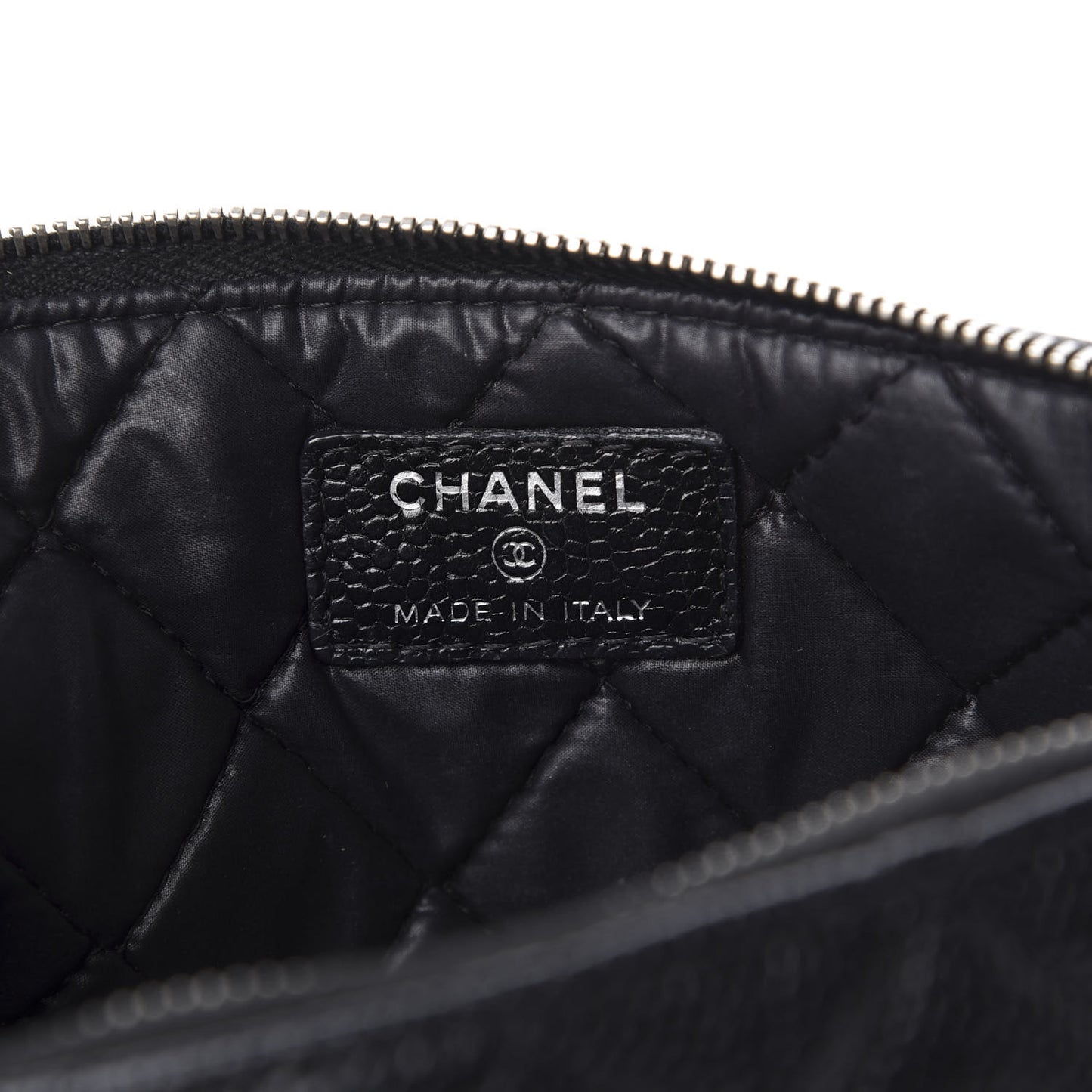 Caviar Quilted Cosmetic Case Black
