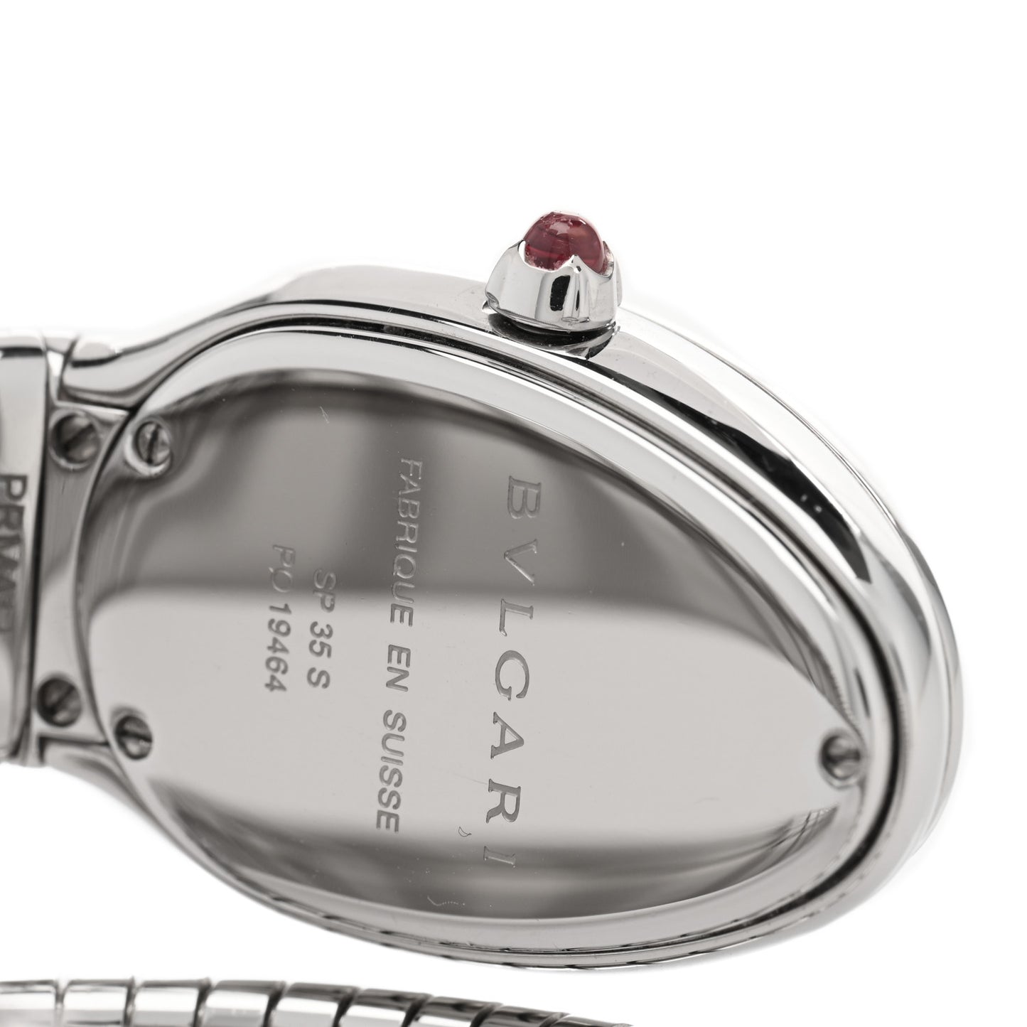 Stainless Steel Diamond Bezel 35mm Serpenti Tubogas Quartz Watch