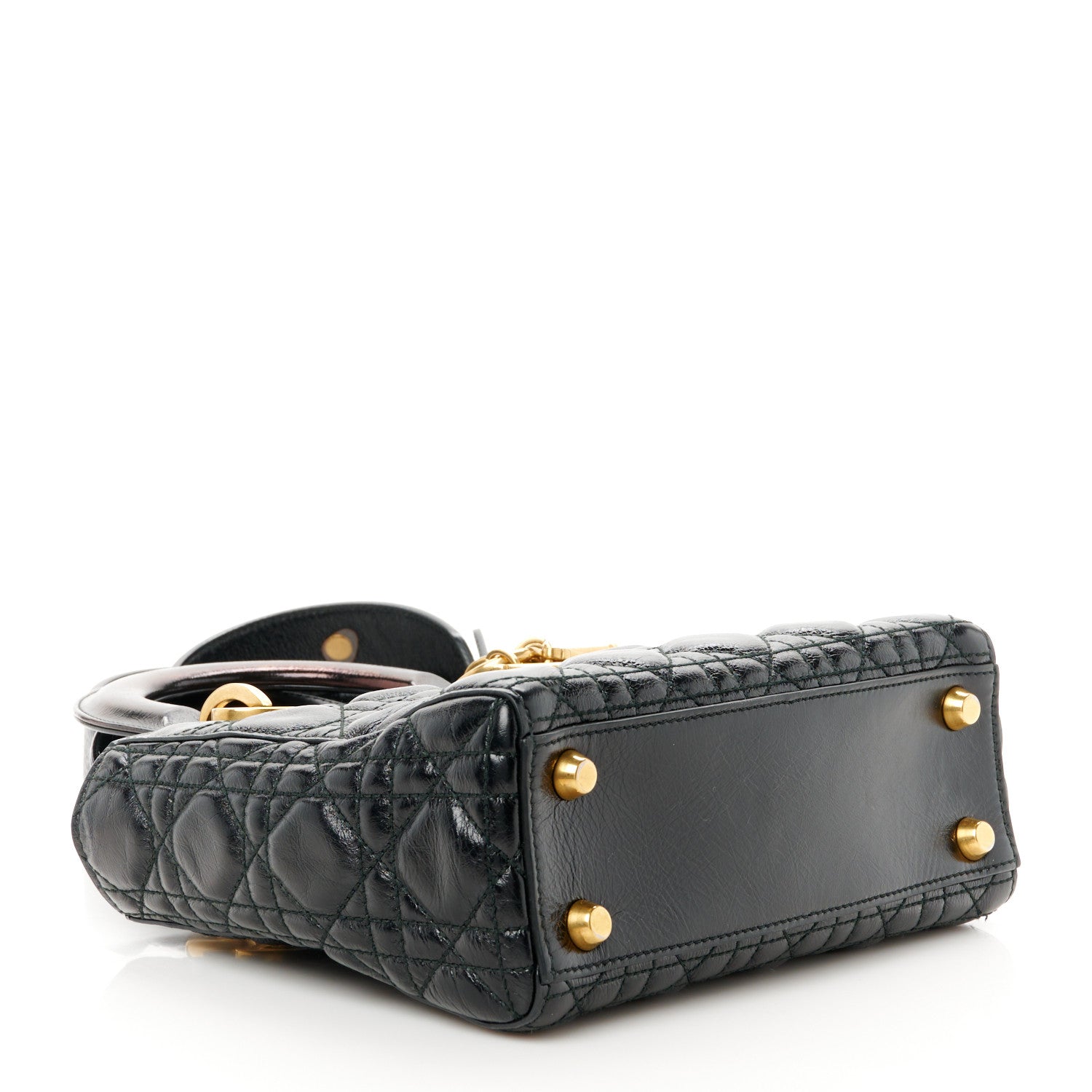 Christian Dior Crinkled Patent Cannage Small Lucky Badges My Lady Dior Black 4 of 12