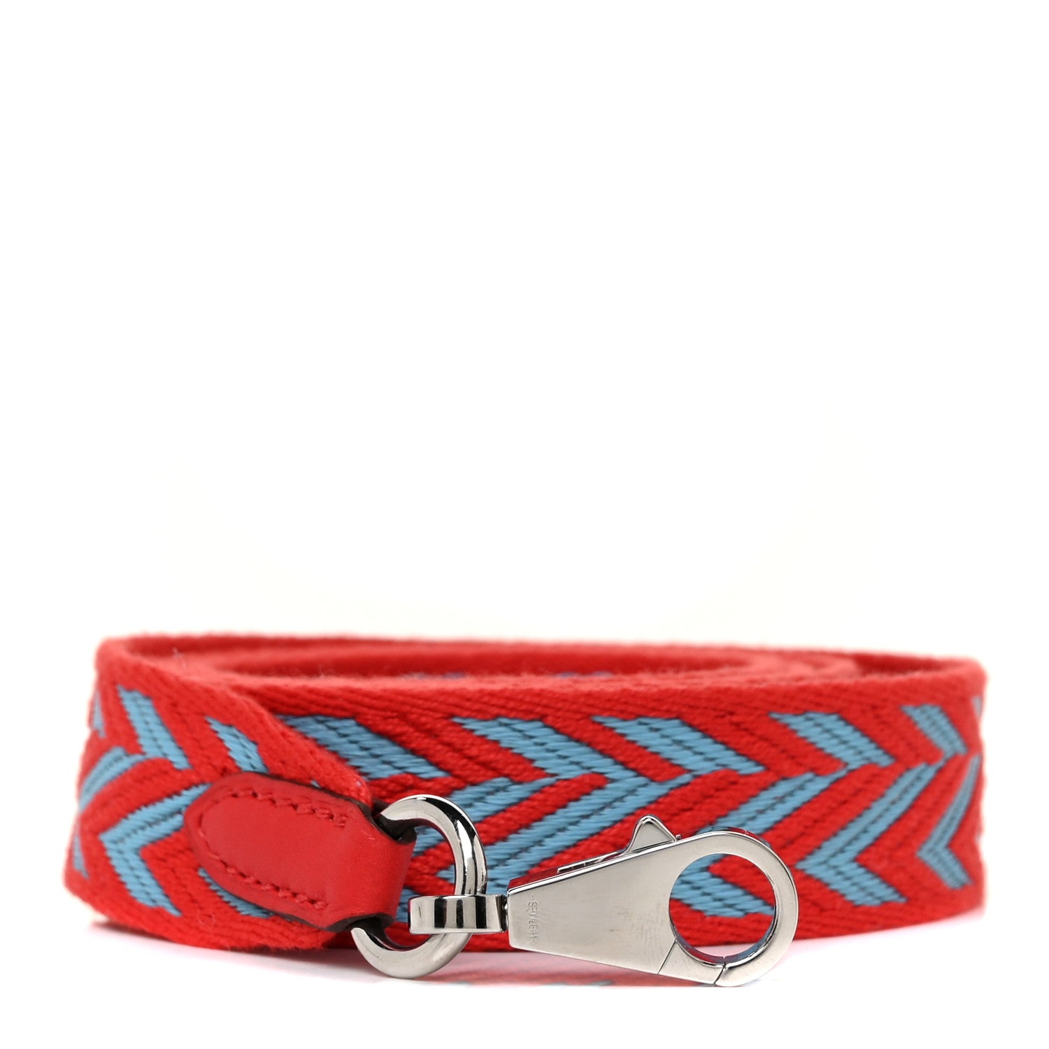 Hermes Toile Swift 25mm Sangle ZigZag Shoulder Strap Rouge De Coeur Bleu Du Nord 1 of 4