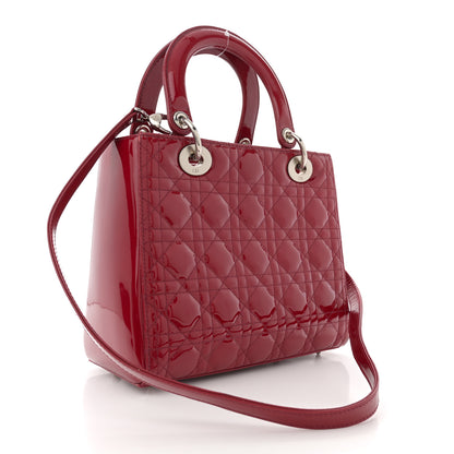 Christian Dior Patent Cannage Medium Lady Dior Red 3 of 13