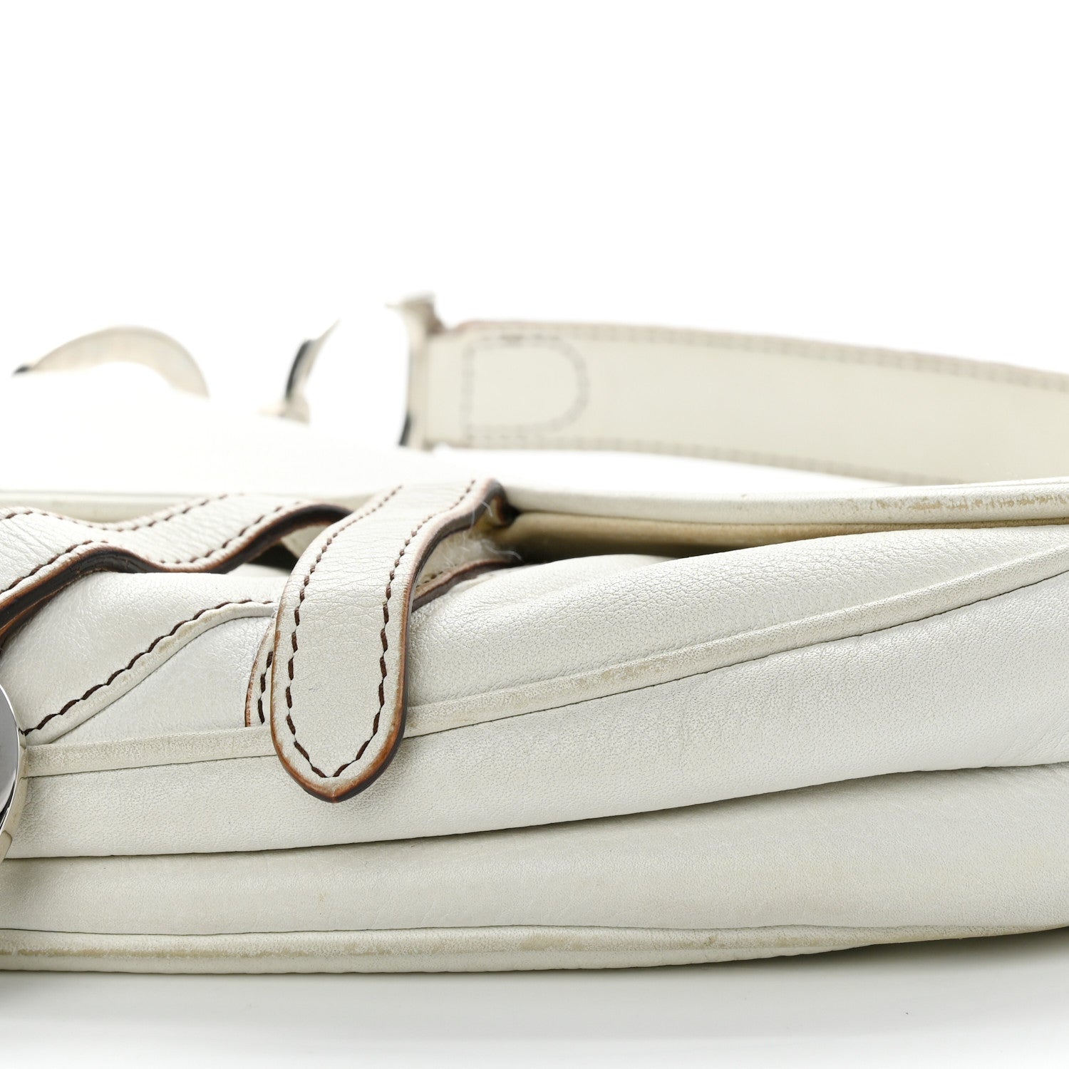 Christian Dior Calfskin Saddle Bag White 10 of 27