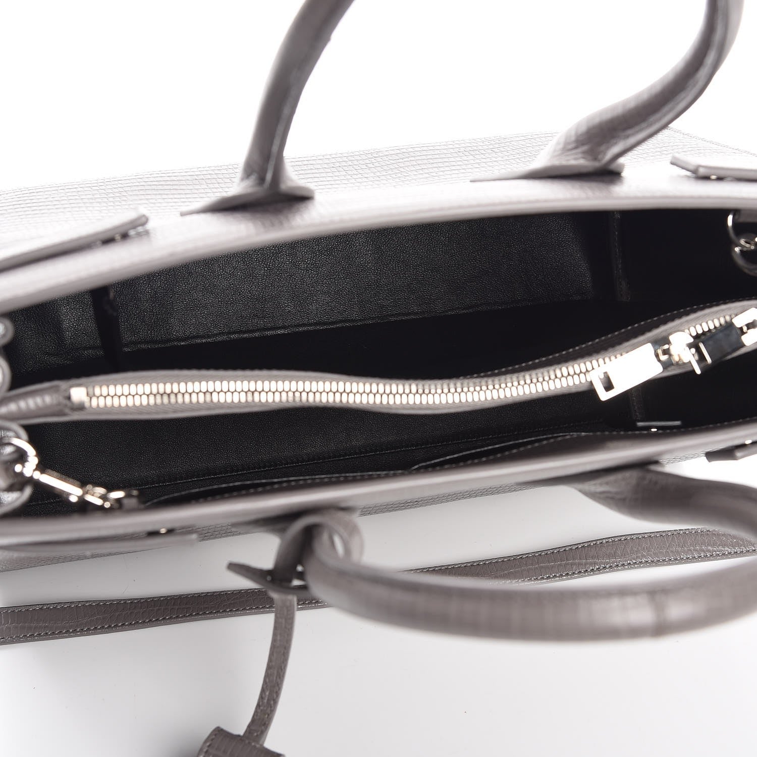 Saint Laurent Lizard Calfskin Embossed Small Sac De Jour Fog 6 of 8