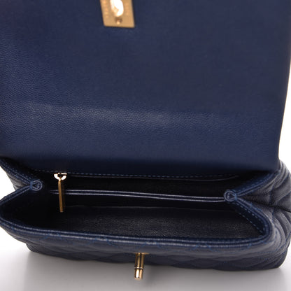 Chanel Caviar Lizard Quilted Mini Coco Handle Flap Blue 5 of 11