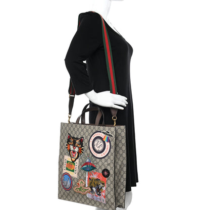 Gucci Soft GG Supreme Monogram Courrier Vertical Tote Beige New Acero 2 of 10