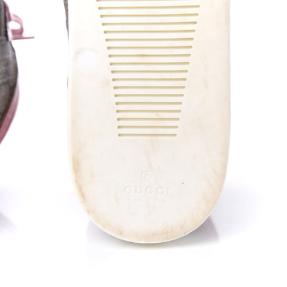 Gucci GG Supreme Monogram Patent Womens High Top Sneakers 39.5 Beige Carmine Rose New Rosette 7 of 11