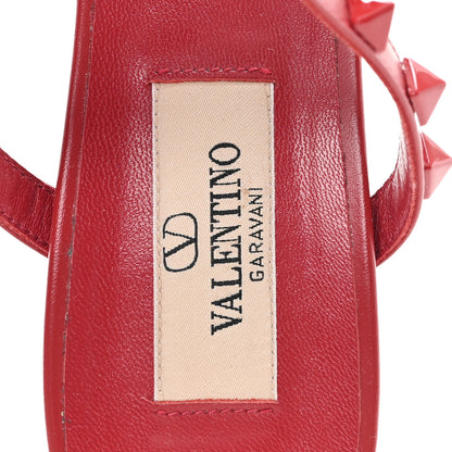 Valentino Garavani Patent Lacquered Monochrome Rockstud 60mm Caged Slide Sandals 36.5 Rosso Valentino 8 of 10