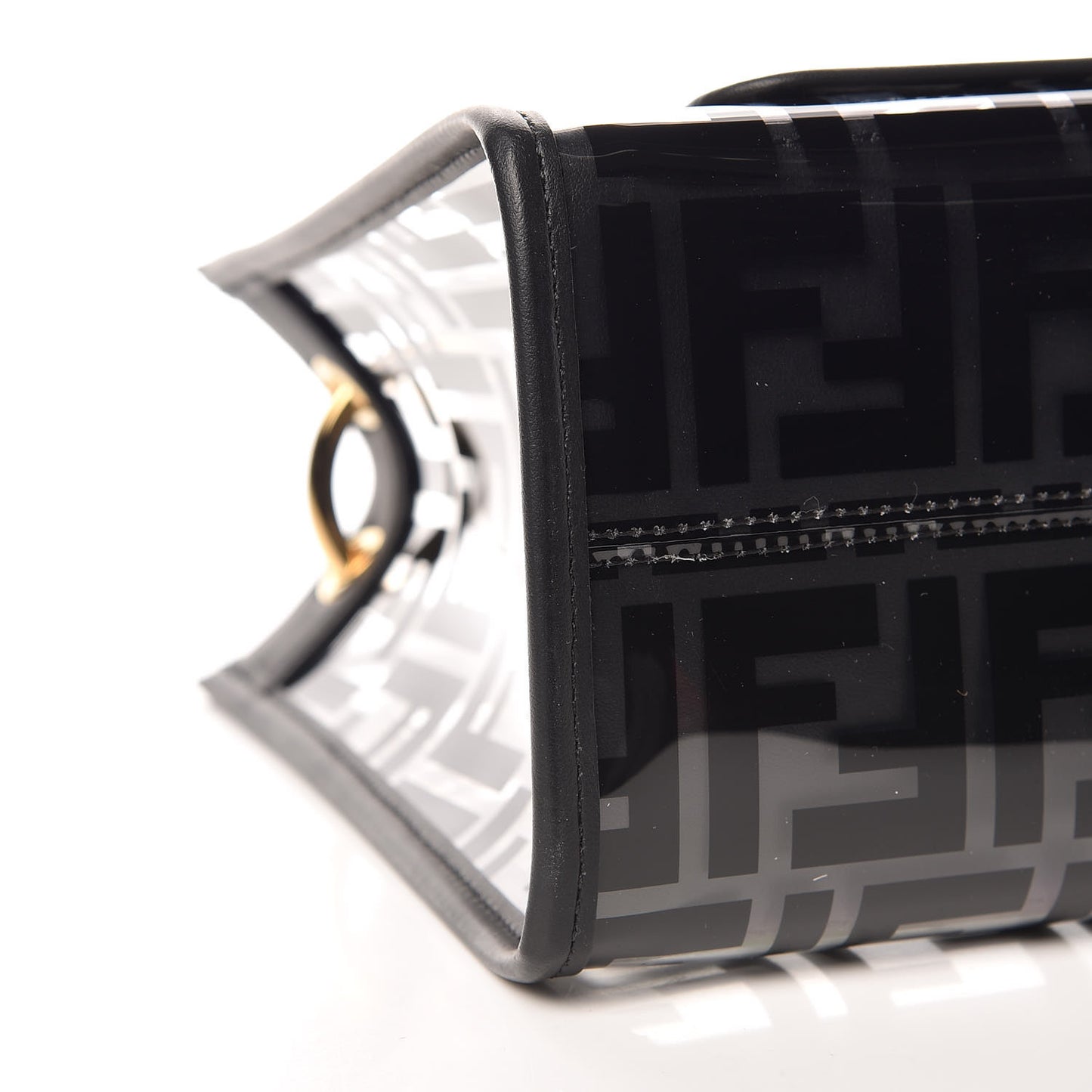 TPU FF Vitello Century Plexiglass Small Runaway Shopper Tote Black