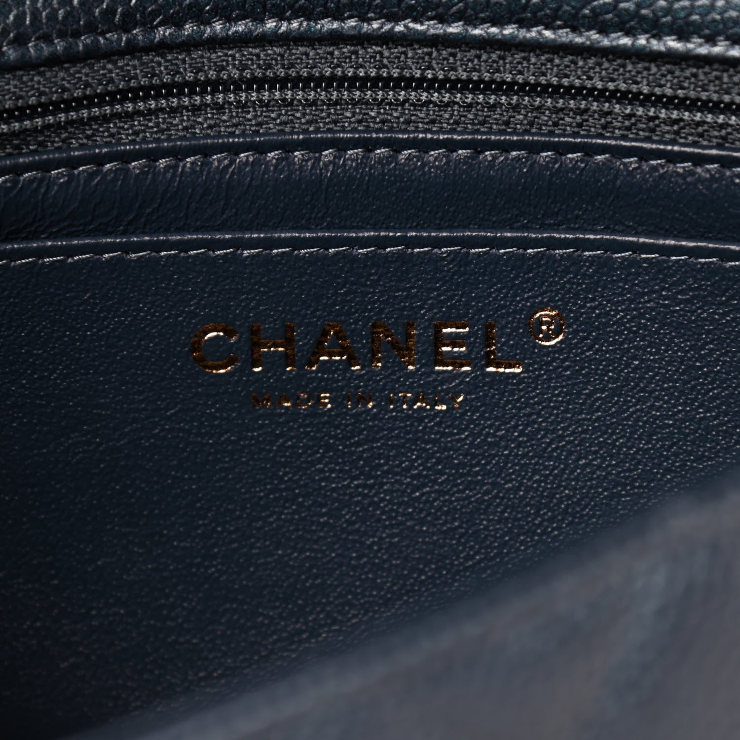 Chanel Iridescent Caviar Quilted Mini Rectangular Flap Dark Blue 5 of 9