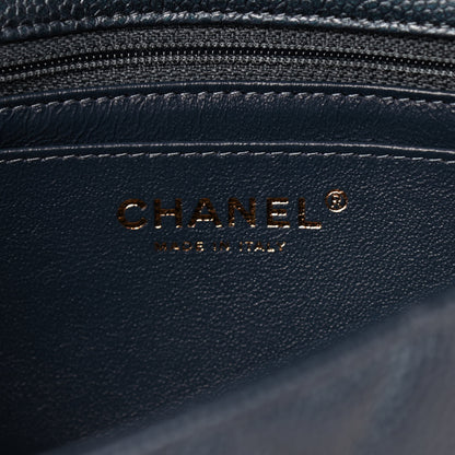 Chanel Iridescent Caviar Quilted Mini Rectangular Flap Dark Blue 5 of 9