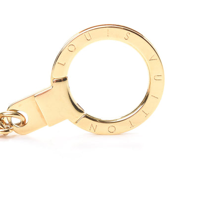 Louis Vuitton Brass Enamel Fleur De Monogram Bag Charm Chain Gold 3 of 5
