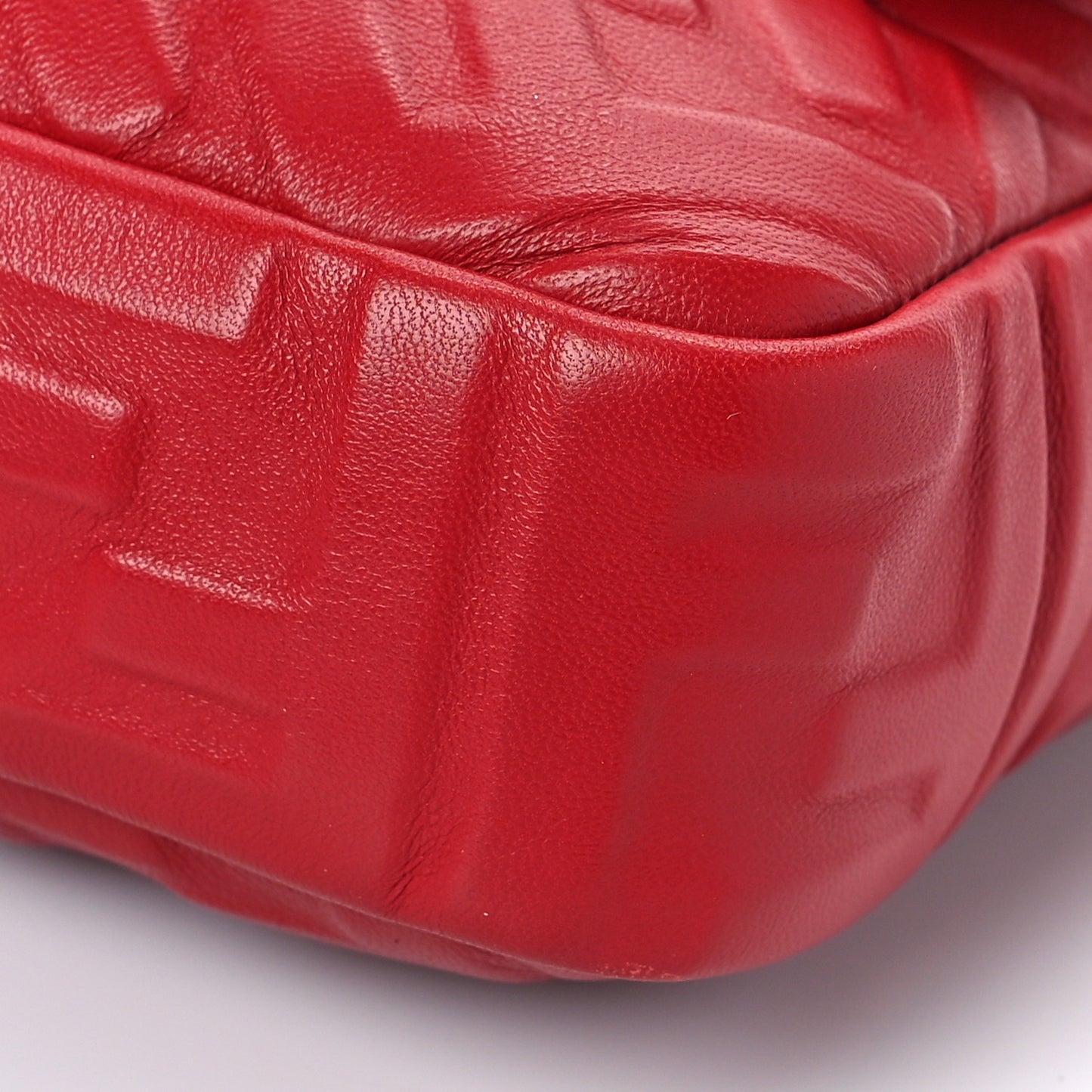 Nappa FF 1974 Embossed Large Baguette Fragola