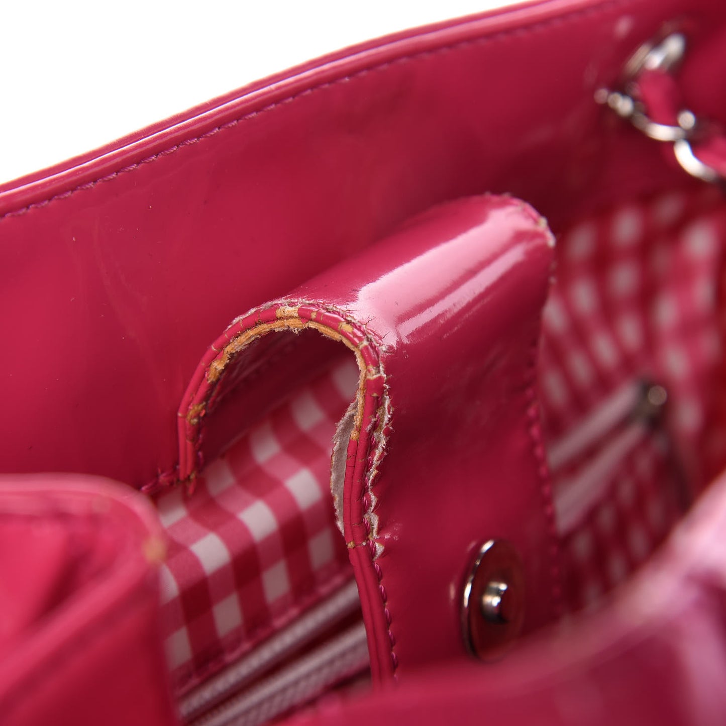 Vinyl Lipstick Ligne Accordion Tote Pink