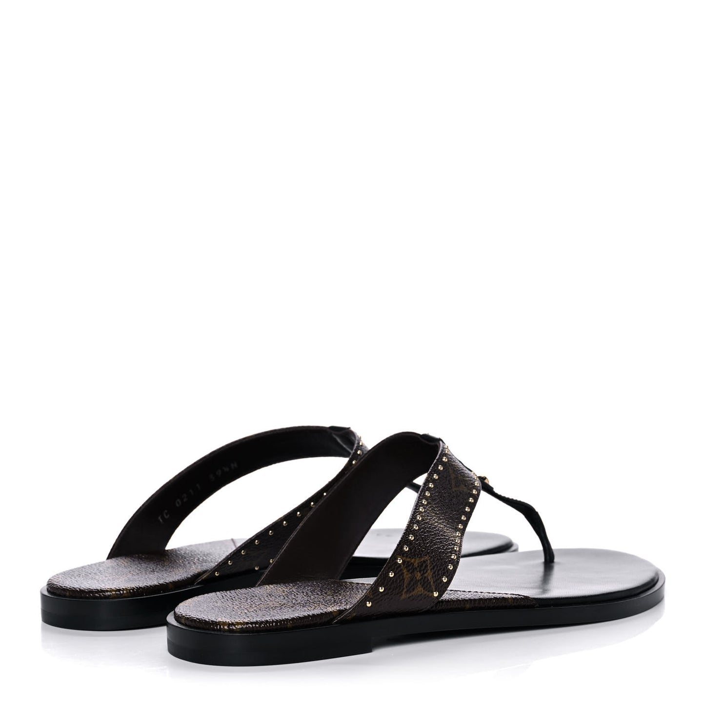 Monogram Sunny Flat Thong Sandals 39.5 Black