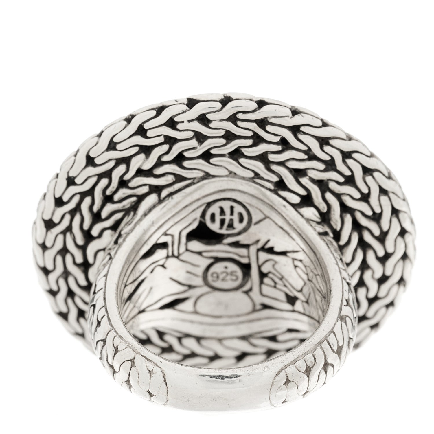 John Hardy Sterling Silver Palu Hammered Dome Ring 53 6.25 3 of 4