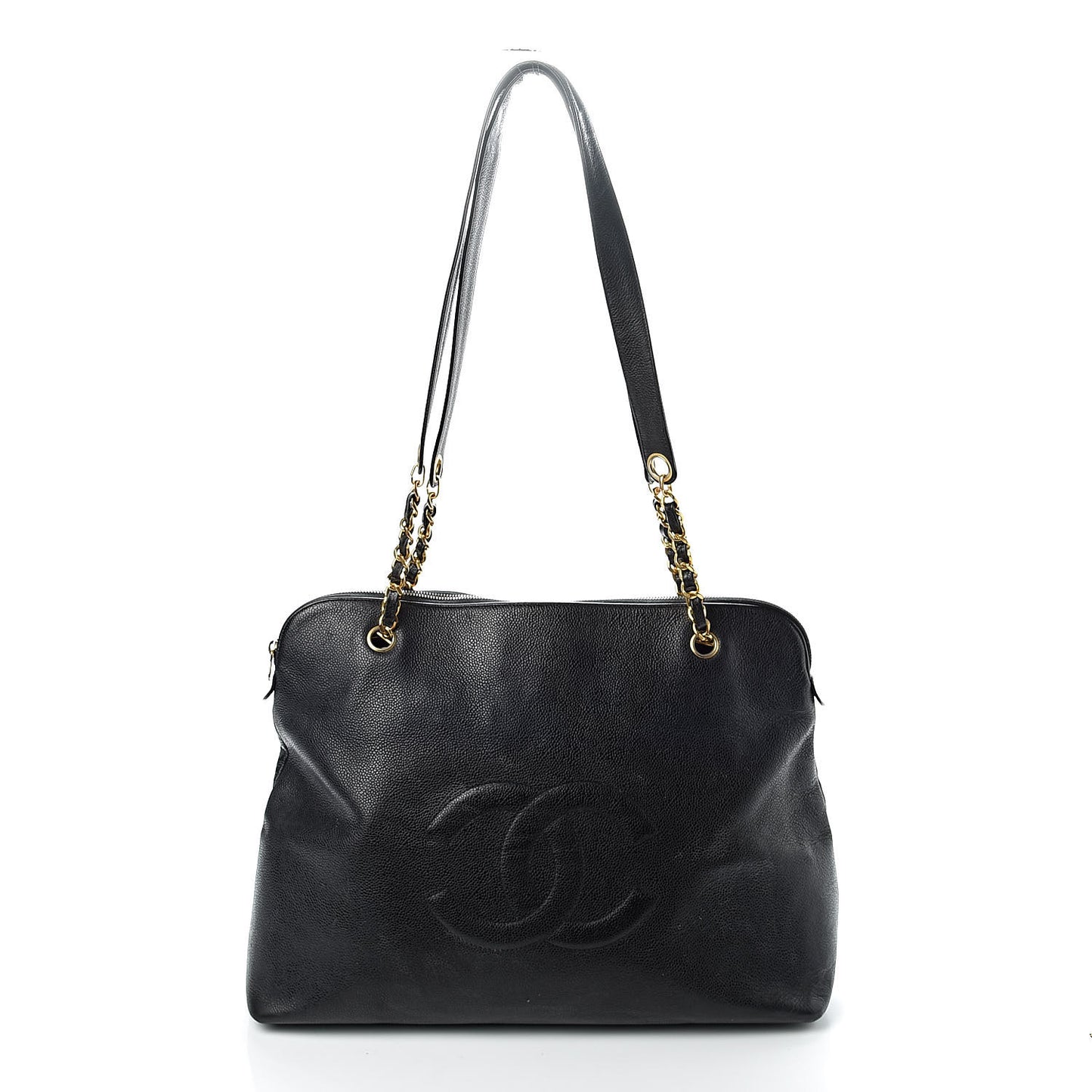 Caviar Large CC Shoulder Bag Black