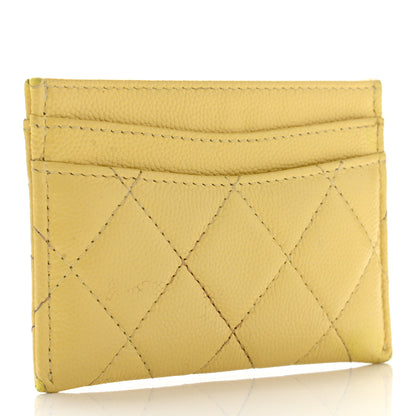 Chanel Caviar Quilted Card Holder Yellow 3 of 15