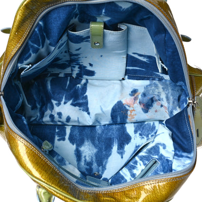Christian Dior Patent Diorissimo Saddle Bowler Green 4 of 10