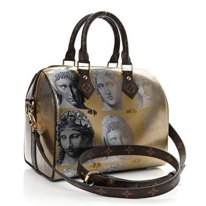 Louis Vuitton X FORNASETTI Calfskin Fornasetti Speedy Bandouliere 25 Gold 3 of 9