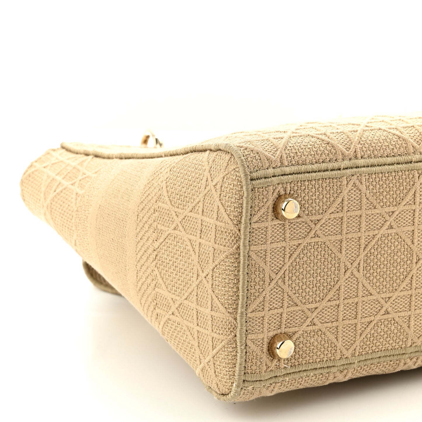 Canvas Embroidered Cannage Medium Lady D-Lite Beige