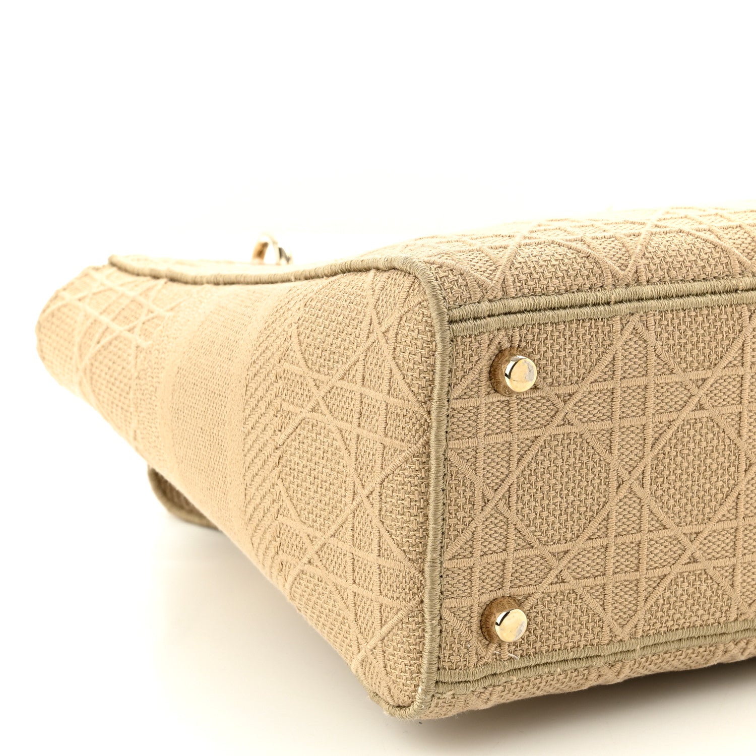 Christian Dior Canvas Embroidered Cannage Medium Lady D-Lite Beige 8 of 9