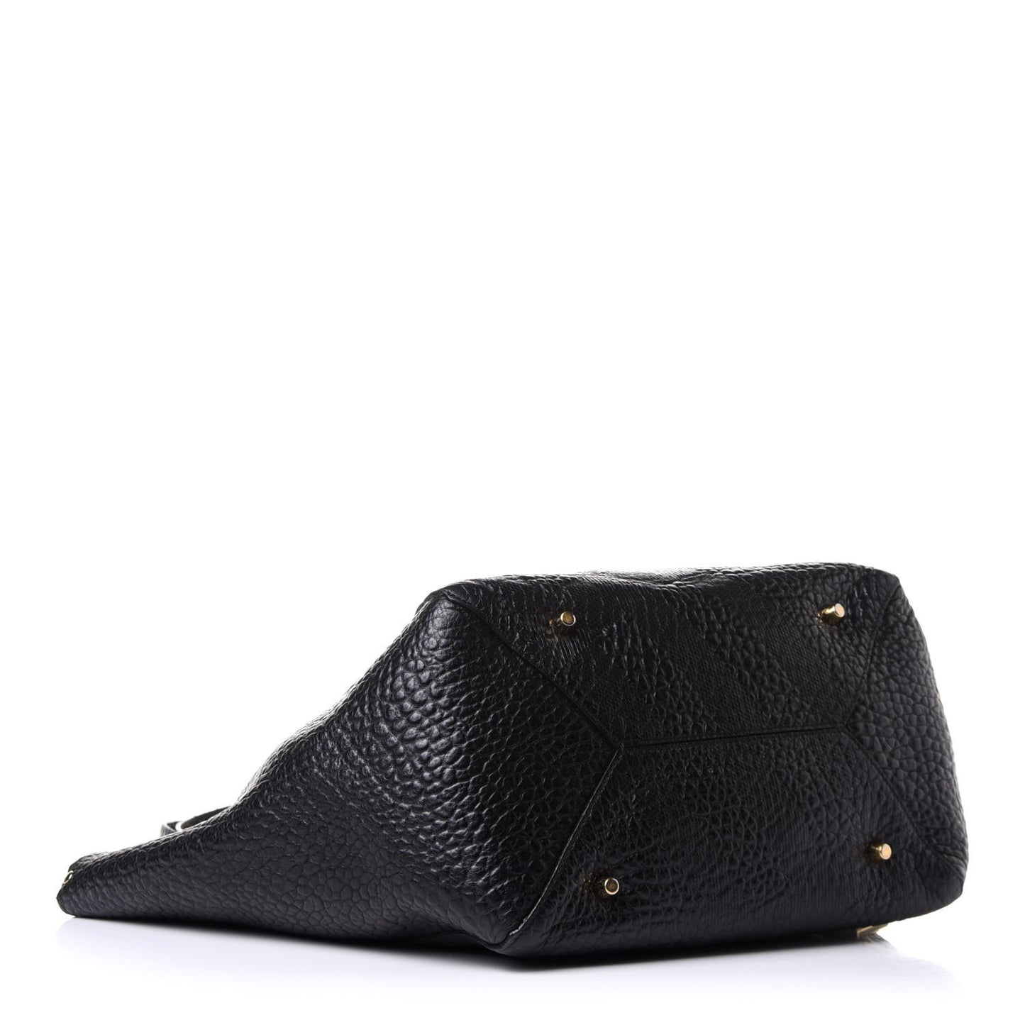 Signature Grain Calfskin Check Embossed Small Canterbury Tote Black