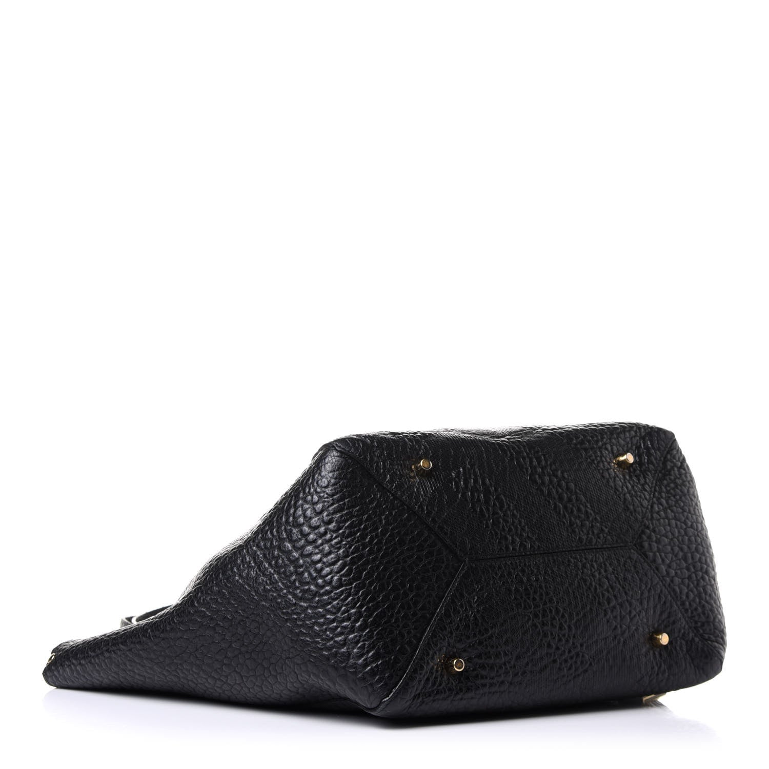Burberry Signature Grain Calfskin Check Embossed Small Canterbury Tote Black 5 of 14