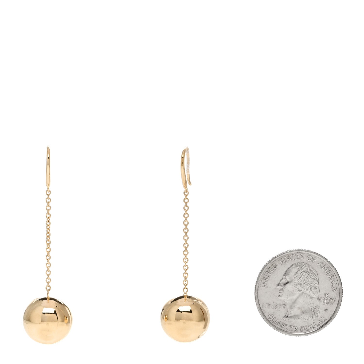 Tiffany 18K Yellow Gold 14mm HardWear Ball Hook Drop Earrings 2 of 3