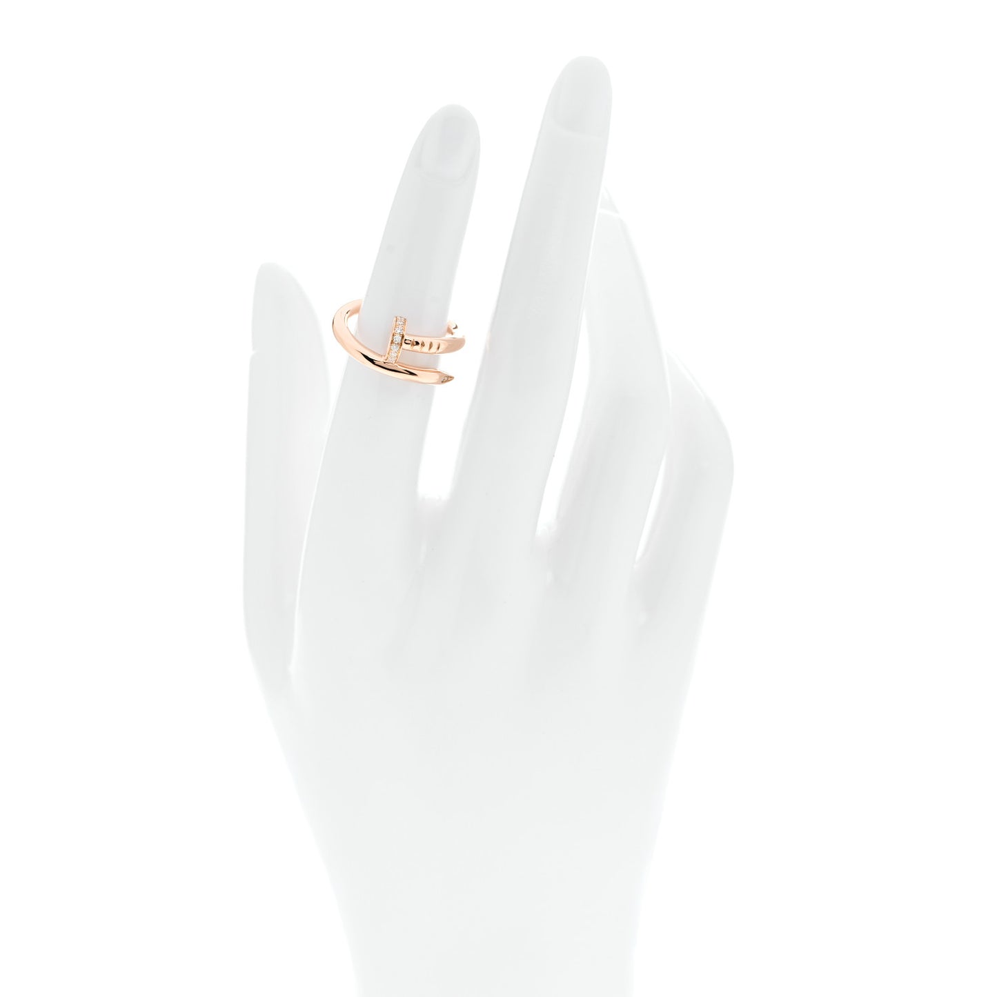 18K Pink Gold Diamond Juste Un Clou Ring 50 5.25