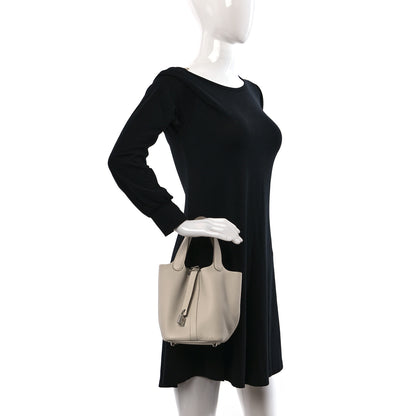 Hermes Taurillon Clemence Picotin Lock 18 PM Beton 2 of 10