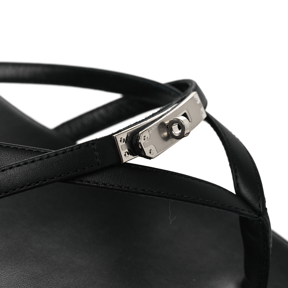 Hermes Calfskin Miss Sandals 39 Black 10 of 11