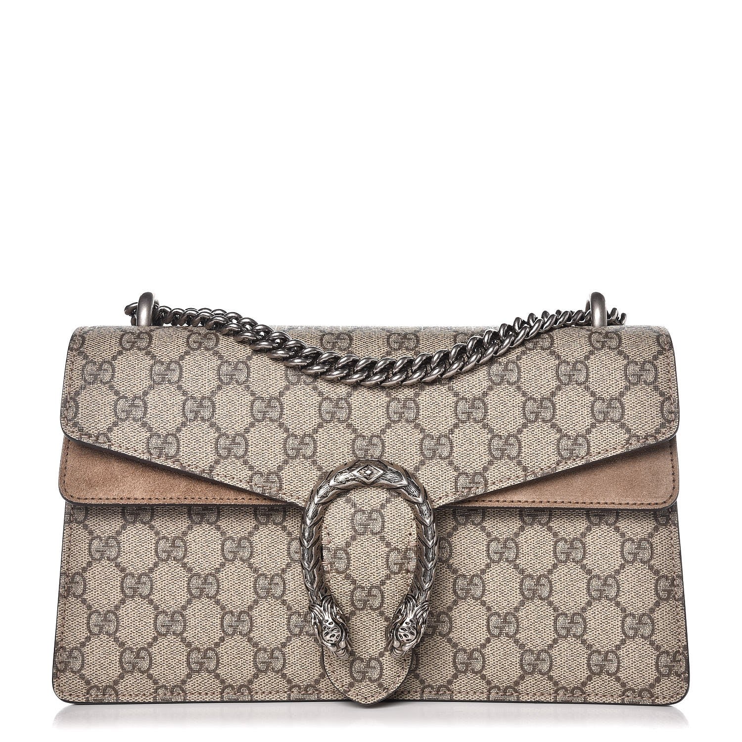 Gucci GG Supreme Monogram Small Dionysus Shoulder Bag Taupe 1 of 10