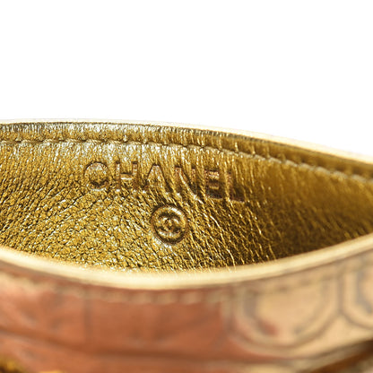 Chanel Metallic Calfskin Crocodile Embossed Cocodile Card Holder Gold 6 of 9