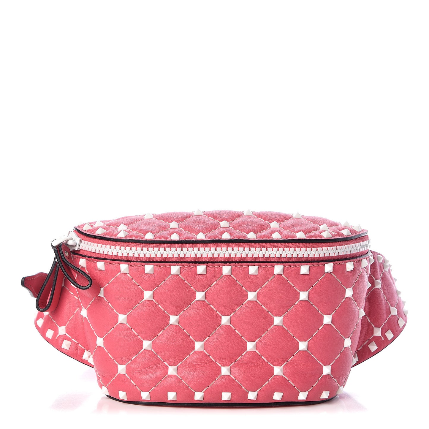 Lambskin Free Rockstud Spike Belt Bag 85 Shadow Pink