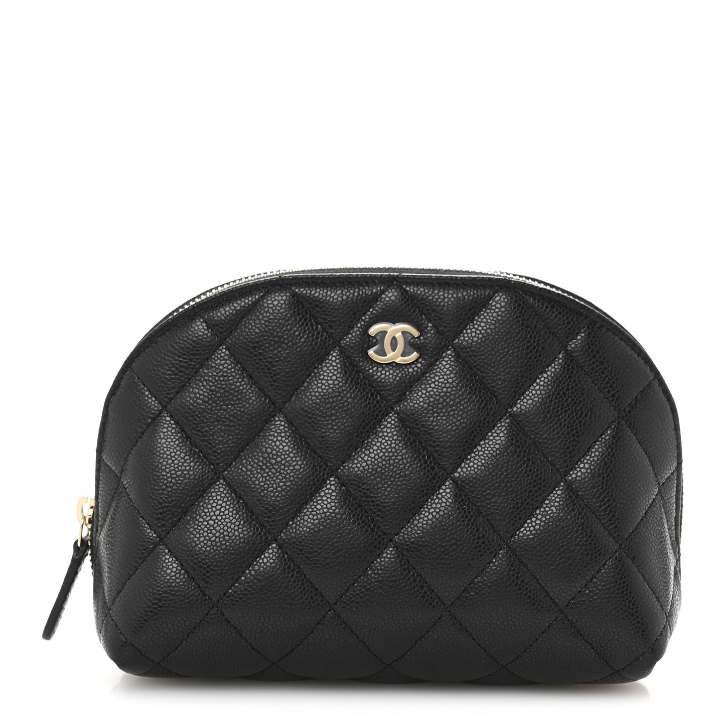 Caviar Quilted Cosmetic Case Black