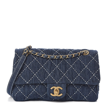 Chanel Denim Quilted Medium Flap Blue 1 of 10
