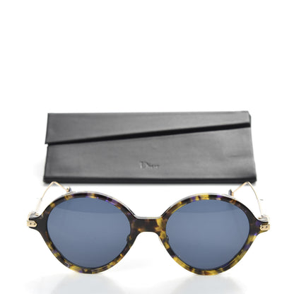 Christian Dior Acetate Leaf Print Umbrage Round Sunglasses Blue Foliage 7 of 7