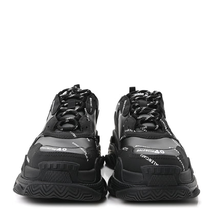 Balenciaga Technical Fabric Allover Logo Mens Triple S Sneakers 40 Black White 3 of 10
