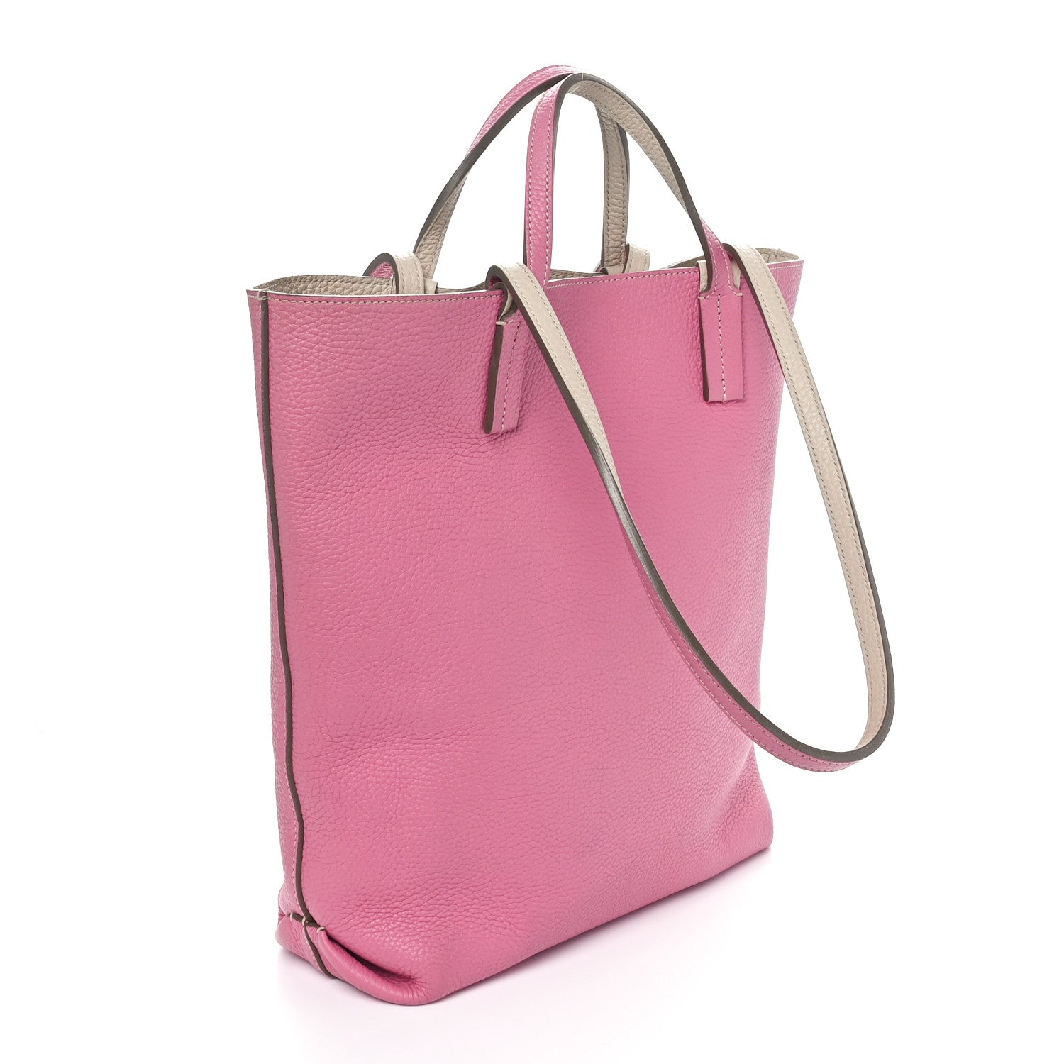 Moynat Taurillon Blush Calfskin Quattro Reversible Tote TPM Tourterelle Hot Pink 5 of 15