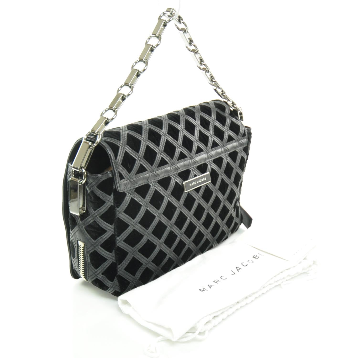 Marc Jacobs Pony Hair and Suede Lattice Flash Chain Bag Black 3 of 4