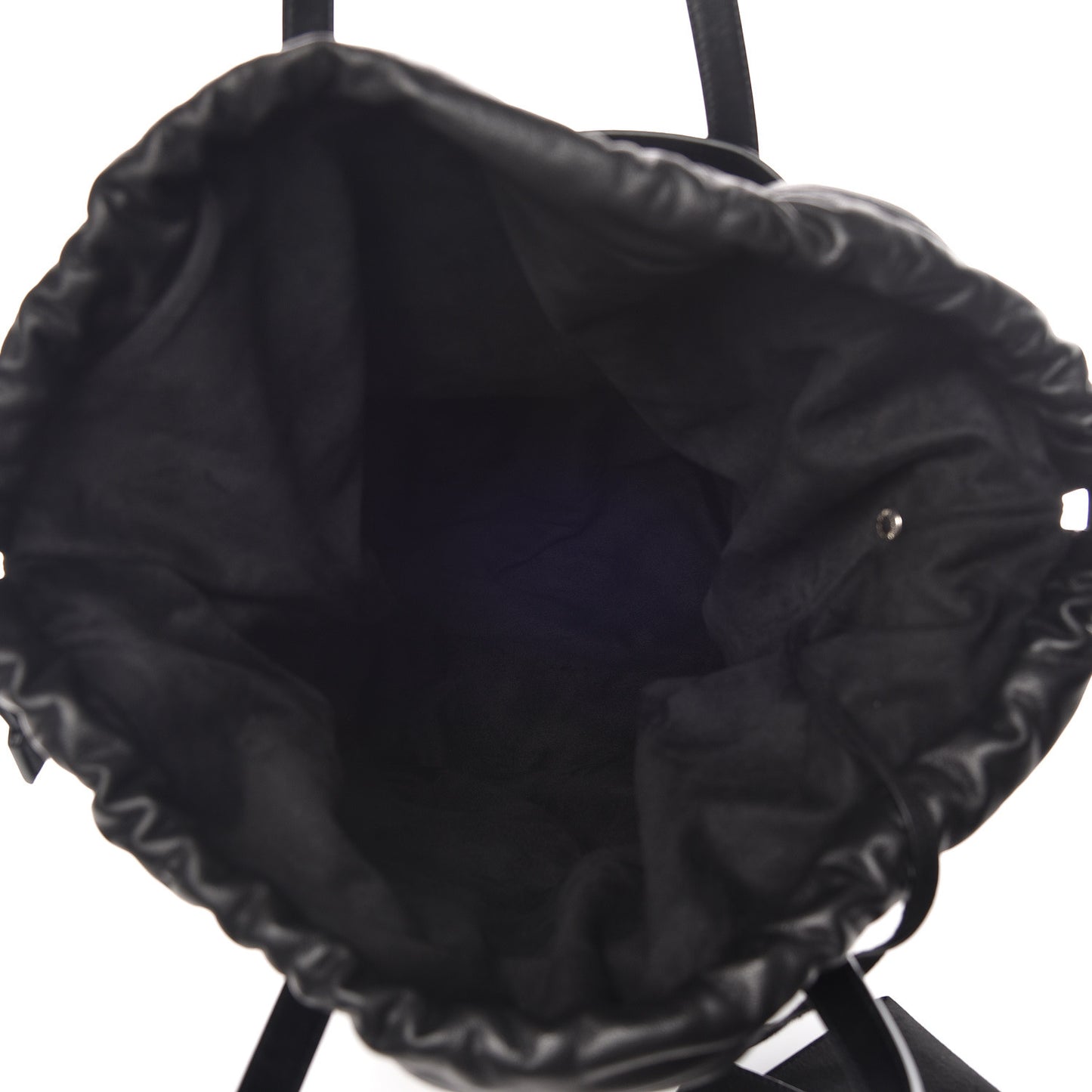 Linen Canvas Teddy Shopping Bag Black